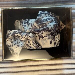 Chico’s Boxed Scarf Bracelet Snake Skin Pattern Silky Hinged Cuff Jewelry NEW